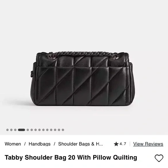 Coach Black Quilted Shoulder Bag with Chain Strap - Picture 3 of 5